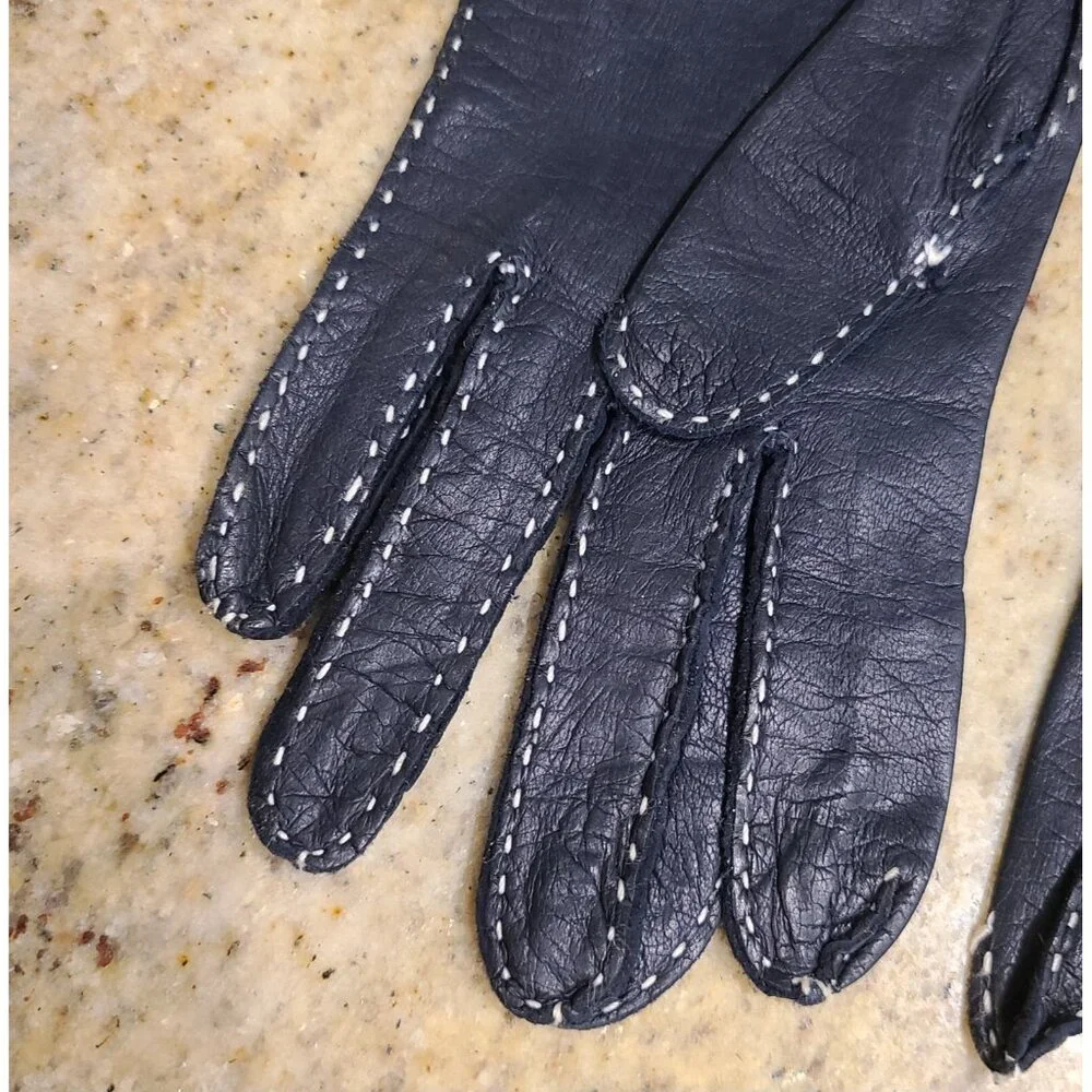 Vintage Womens Size S 6.5 Blue Soft Leather 8
